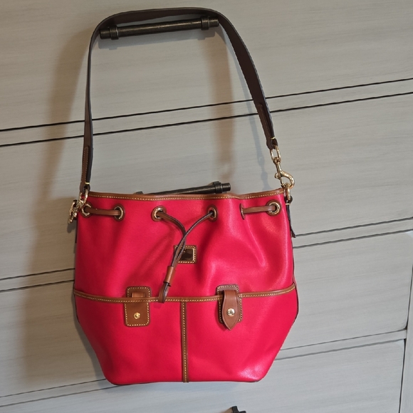 Dooney & Bourke Vibrant Pink Leather Shoulder Bag - Picture 1 of 1